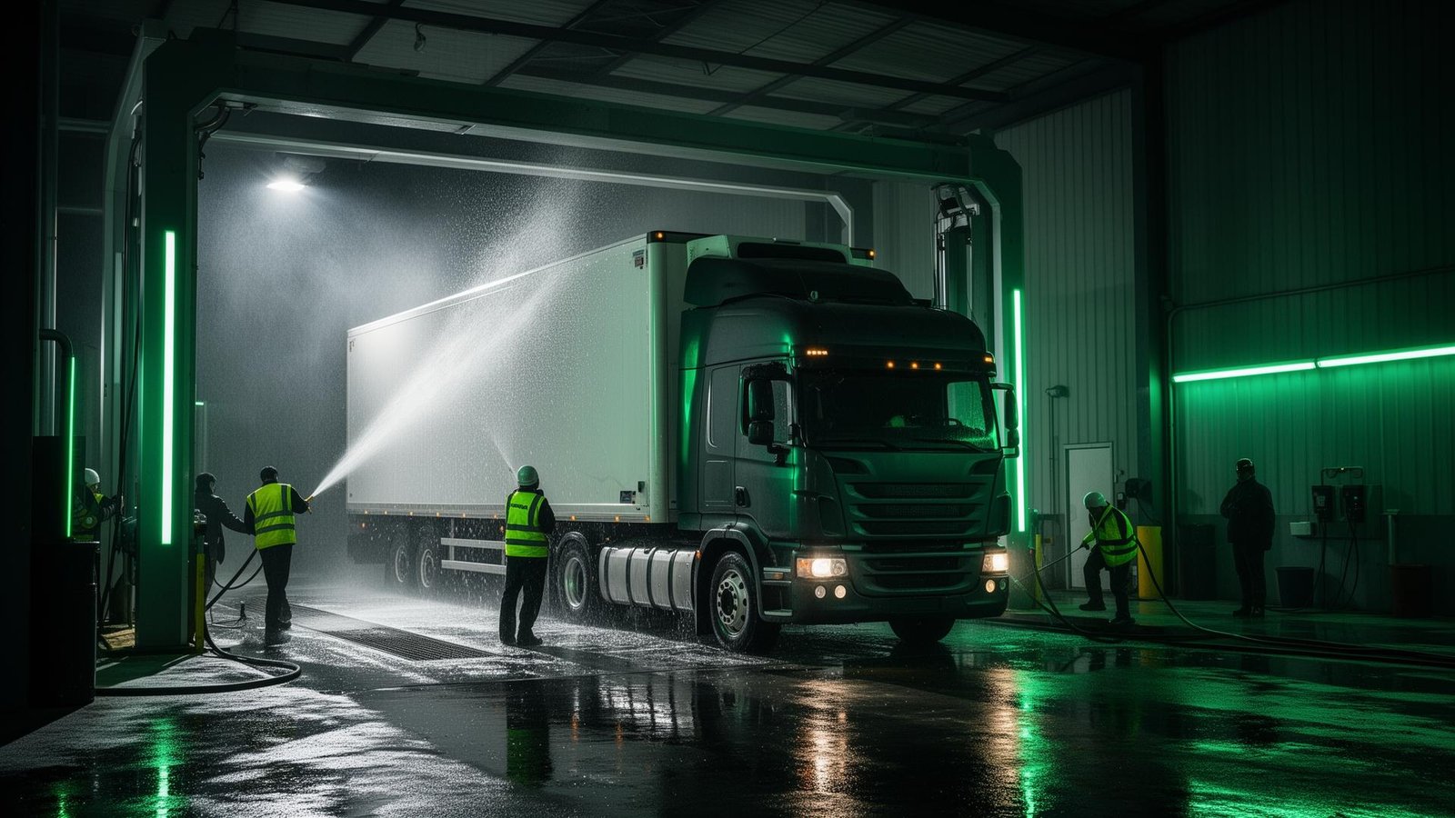 Semi trailer degreasing